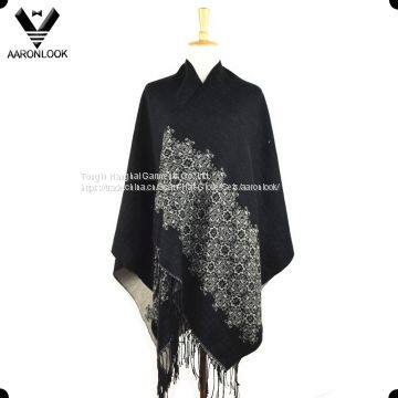 2017 New Custom Design Jacquard Cashmere Lady Knit Shawls photo-2