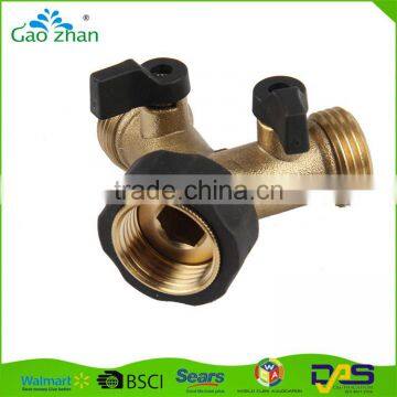 2 Way Brass Hose Connector, Y Shape Connector Valves Control Valve Garden Accessories, Brass Quick Connector photo-3