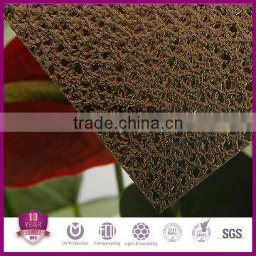 Grade A UV Protector Bronze Colored Embossed Polycarbonate Sheet,Virgin Plastic Granules Sheet,Embossed Panel photo-2