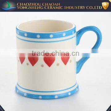 Handpaint Heart Pattern Ceramic China Mug Cup