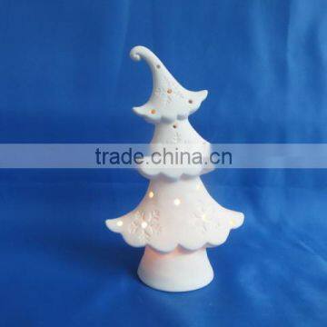 Porcelain white Christmas tree with light