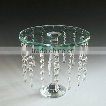 Crystal Glass Cake Stand With Dangling Crystal photo-3