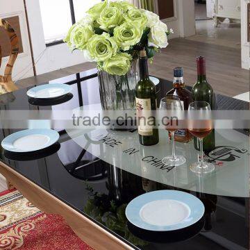 Stainless Steel Base Round Glass Party Ghost Dining Table photo-5