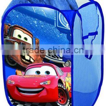 Cute Cartoon Cars Kids Pop Up Laundry Hamper Folding Laundry Bag Foldable Easy Open 2 Polyester