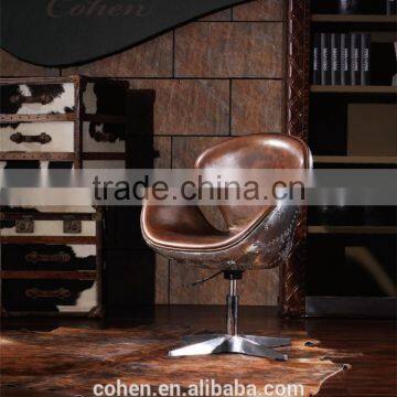 Fashionable Genuine Leather Egg Chair With Aluminium Back Coating Swivel Bar Chair/leisure Chair/office Chair photo-4