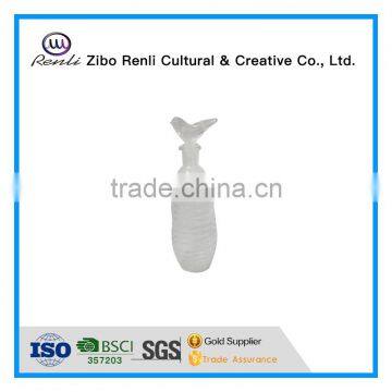 Clear Threaded Glass Oil Vinegar Bottle and Airtight Bird Cork Stopper photo-3