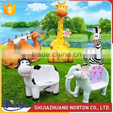 Colorful fiberglass animal seat sculpture for garden decor NTRS-067LI