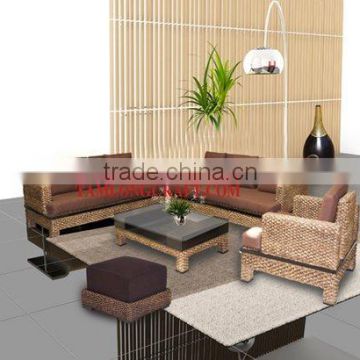 Water hyacinth furniture, living room sofa furniture set include cushion