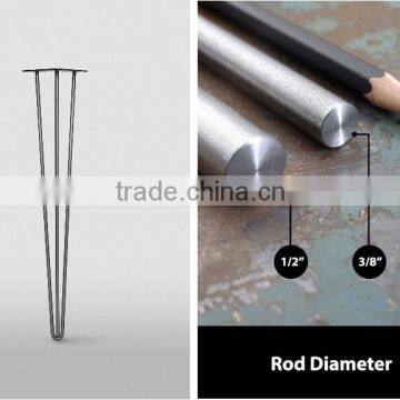 Chrome Plated Steel Leg 28 Inch 3 Rod Outdoor Hairpin Table Leg photo-4