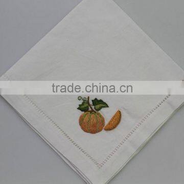 Luxurious 100% Cotton Embroidered Table Napkins With Hemstitch, Set of 6, Various Designs photo-3