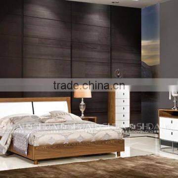Modern Wall Bed / Pictures of Wood Double Bed / Latest Double Bed Designs B-826 photo-3