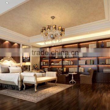 Luxurious Classic French Baroque Imperial Golden Decorated Master Bedroom Interior 3D Rendering Design BF12-03314h photo-5