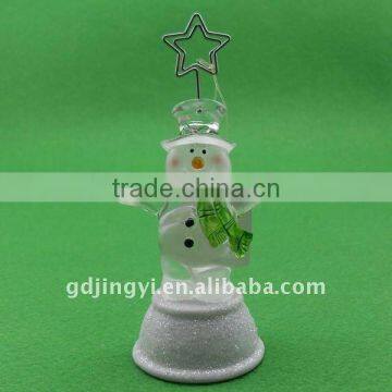 Acrylic Led Lighting Snowman Gift Box Card Holder for Office Supplier photo-2