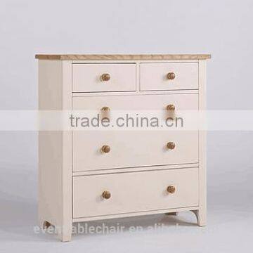 2015 Best selling wood white pine 2+3 drawer chest for living room