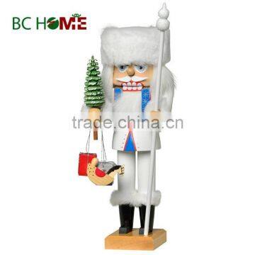 exquisitely crafted santa claus wooden Nutcracker white soldier