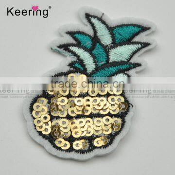 New 3D Pineapple Beaded Sequin China Embroidery Patches WEFB-002 photo-2