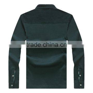 Men's Pique Knit Long Sleeve t Shirt 100%cotton photo-3