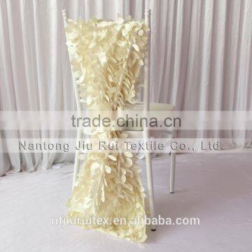 35cm*200cm 3D Taffeta Chiavari Chair Sash 20PCS A Lot Free Shipping (Purple Wafer & Cream Leaf Shape) 2 Style Can Be Choose photo-3
