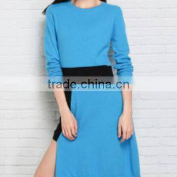 Long T-shirt bottoming sweaters asymmetric slim type skirt