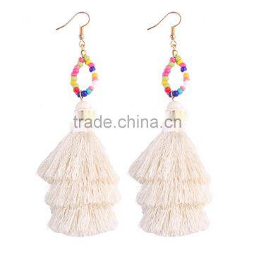 Bohemian Jewelry Small Beads With Tassel Dangle Earrings photo-5