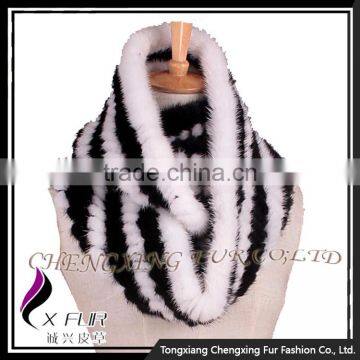 CX-S-170C 2017 Winter Fashion Accessories Knitted Snood Scarf Mink Fur Scarf photo-4