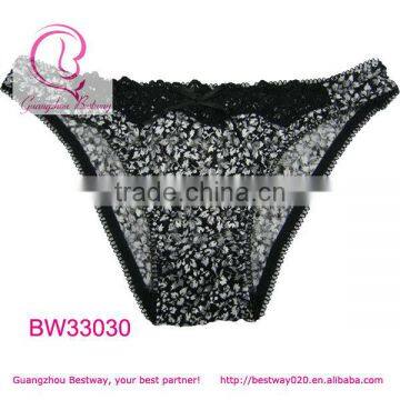 Womens hot sex images sex panties printing floral with lace