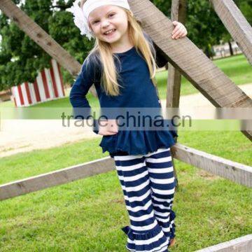 2017 new arrival Baby girls clothes western style kids clothing trousers ruffle wholesale stripe children baby harem pants