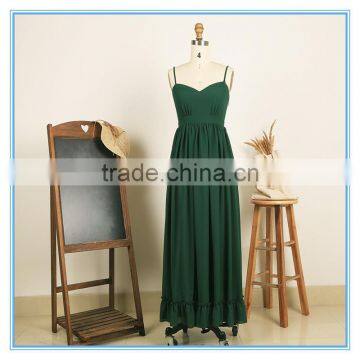 Women Chiffon New Style Empire Waist Green Maxi Dress Long One Piece Dresses photo-2