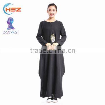 Zakiyyah 604 Pakistani Style Muslim Buju Kurung Dress Floor Length Muslim Kaftan Peplum in Solid Color Burqa Latest Designs