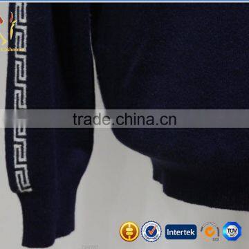 Mens Navy Blue V Neck Thick Intarsia Cardigan Sweaters photo-6