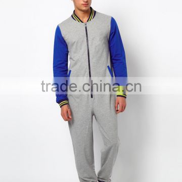 Cheap adult onesies with contrast sleeves for men