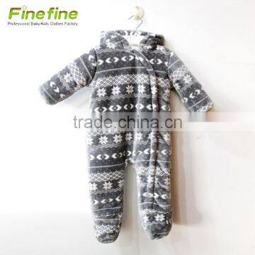 Long-Sleeved Cotton One Piece Winter Design Smocked Baby Romper photo-6