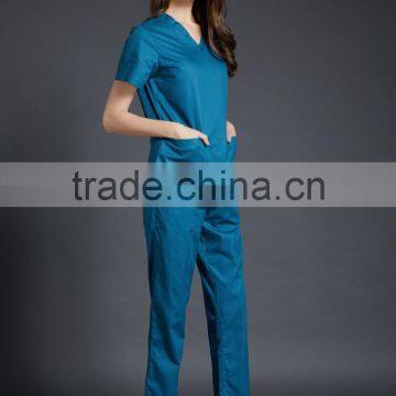 2016 Juqian Custom High End V Neck Green Usually Hospital Nursing Scrubs Nursing Uniforms photo-5
