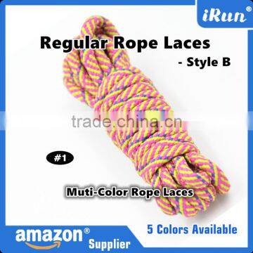 Regular Yeezy Rope Muti-Colored Shoes Boots Laces - Customized Runners Rope Laces With Plastic Tips - 5 Existing Colors