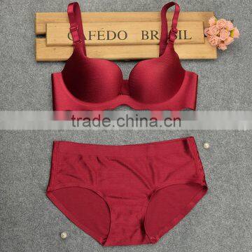 3/4 Cup Nylon Bra and Panties Set, Different Size for Choice & Breathable & Seamless, Solid, More Colors for Choice, Sold By Set photo-3