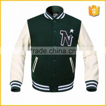 2015 New Fashion Customize Logo Mens Softshell Baseball Padded Bomber Jacket Wholesale Stylish Varsity Letterman College Jackets photo-2