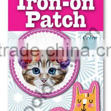 mini color Iron on PU patches heat press patches fabric patch