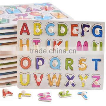 2017 toys puzzle Wooden toy letters puzzle wooden alphabet learning toy