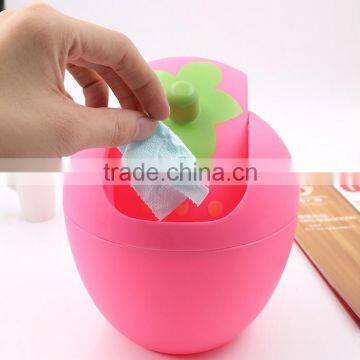 Creative Small Strawberry Shaped Plastic Table Trash Can photo-3