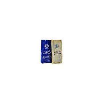 Eco Friendly Coffee Packaging Flat Bottom Pouch / Resealable Stand Up Pouches