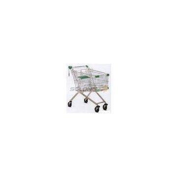 Unfolding Colored Supermarket Shopping Trolley Baskets Steel Material
