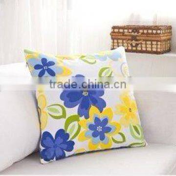 100% cotton printed flower canvas cushion