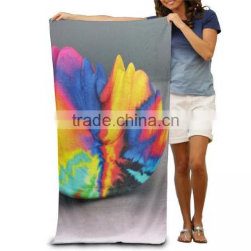 high quality Multicolor custom 3D digital print beach towel