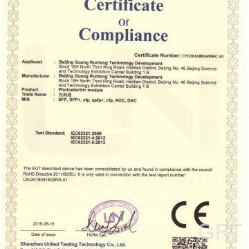 CE Certificate of Compliance