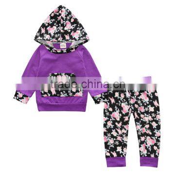 Floral hoodie infant baby clothes 2017 spring outfit M7041222