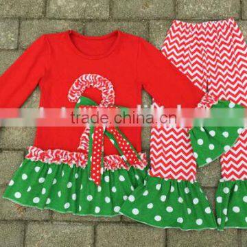 Latest design girls top winter 2016 toddler girl clothes boutique polka dot printed christmas pajamas family outfits remake