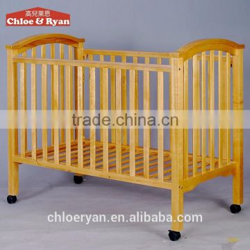 New design portable wooden baby bed rail with removeable wheels