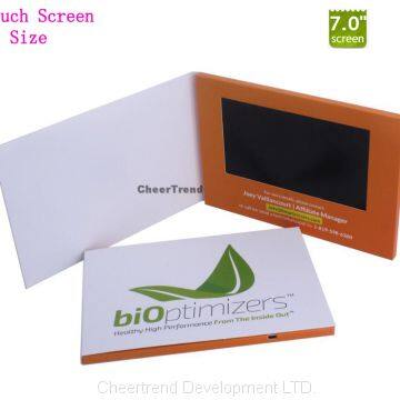 Promotional Invitation LCD Video Brochure Paper Business Card 7 inch screen Video Greeting Card