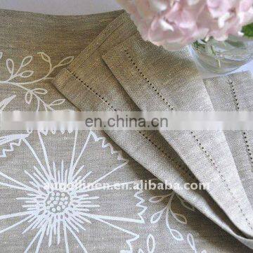 linen tea towel with printing