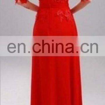 Sexy Applique See Through Women Eleglant Long Evening Dress Formal Gown photo-5